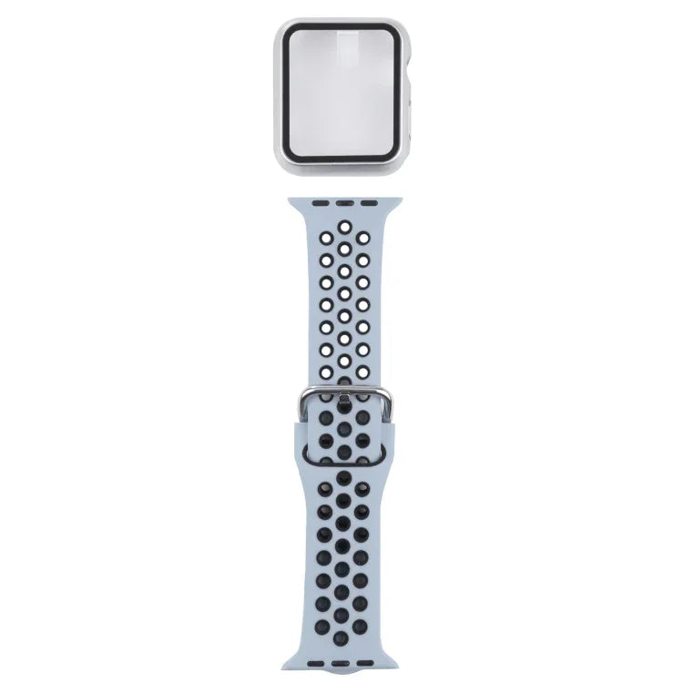 Bộ dây đồng hồ thay thế silicone + ốp bảo vệ kèm miếng dán màn hình cho Apple Watch Series, 3 & 2 & 1 42mm, cho Apple Watch Series 6 / 5 / 4 / Watch SE 44mm