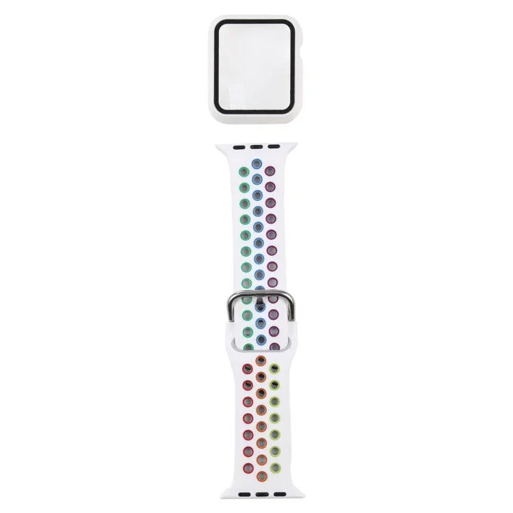 Bộ dây đồng hồ thay thế silicone + ốp bảo vệ kèm miếng dán màn hình cho Apple Watch Series, 3 & 2 & 1 42mm, cho Apple Watch Series 6 / 5 / 4 / Watch SE 44mm