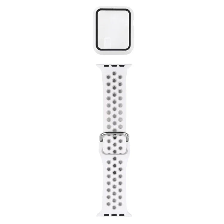 Bộ dây đồng hồ thay thế silicone + ốp bảo vệ kèm miếng dán màn hình cho Apple Watch Series, 3 & 2 & 1 42mm, cho Apple Watch Series 6 / 5 / 4 / Watch SE 44mm