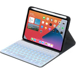 Bao da bàn phím Bluetooth tháo rời phím tròn HY006D có đèn nền màu & giá đỡ cho iPad mini 6, HY006D