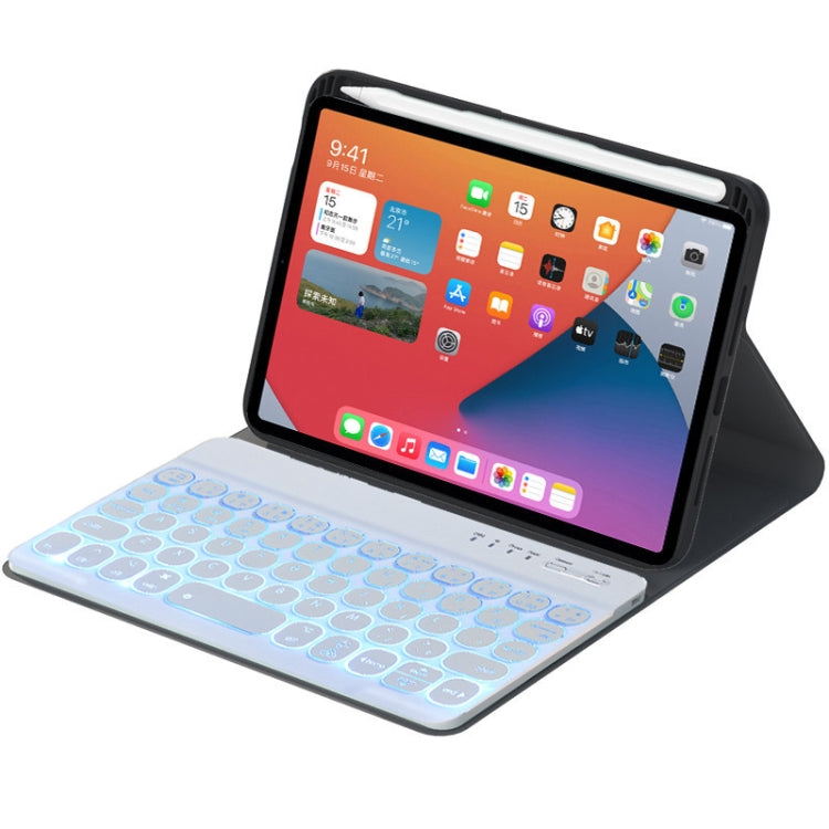 Bao da bàn phím Bluetooth tháo rời phím tròn HY006D có đèn nền màu & giá đỡ cho iPad mini 6, HY006D