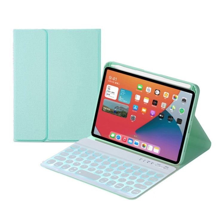 Bao da bàn phím Bluetooth tháo rời phím tròn HY006D có đèn nền màu & giá đỡ cho iPad mini 6, HY006D
