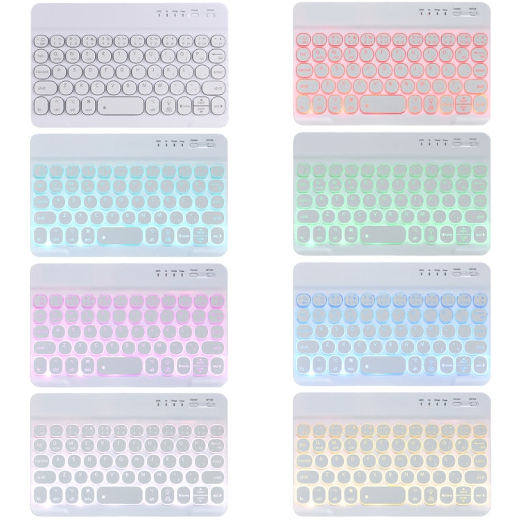 Bao da bàn phím Bluetooth tháo rời phím tròn HY006D có đèn nền màu & giá đỡ cho iPad mini 6, HY006D