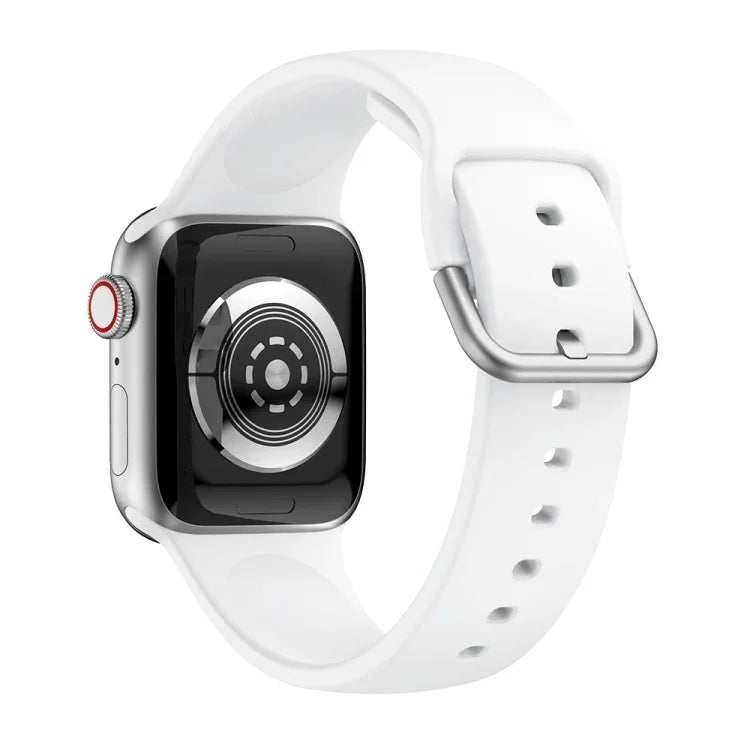 Dây đồng hồ thay thế khóa silicone một màu cho Apple Watch Series, 7 41mm / 6 & SE & 5 & 4 40mm / 3 & 2 & 1 38mm, 7 45mm / 6 & SE & 5 & 4 44mm / 3 & 2 & 1 42mm