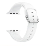 Dây đồng hồ thay thế khóa silicone một màu cho Apple Watch Series, 7 41mm / 6 & SE & 5 & 4 40mm / 3 & 2 & 1 38mm, 7 45mm / 6 & SE & 5 & 4 44mm / 3 & 2 & 1 42mm
