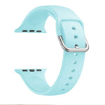 Dây đồng hồ thay thế khóa silicone một màu cho Apple Watch Series, 7 41mm / 6 & SE & 5 & 4 40mm / 3 & 2 & 1 38mm, 7 45mm / 6 & SE & 5 & 4 44mm / 3 & 2 & 1 42mm