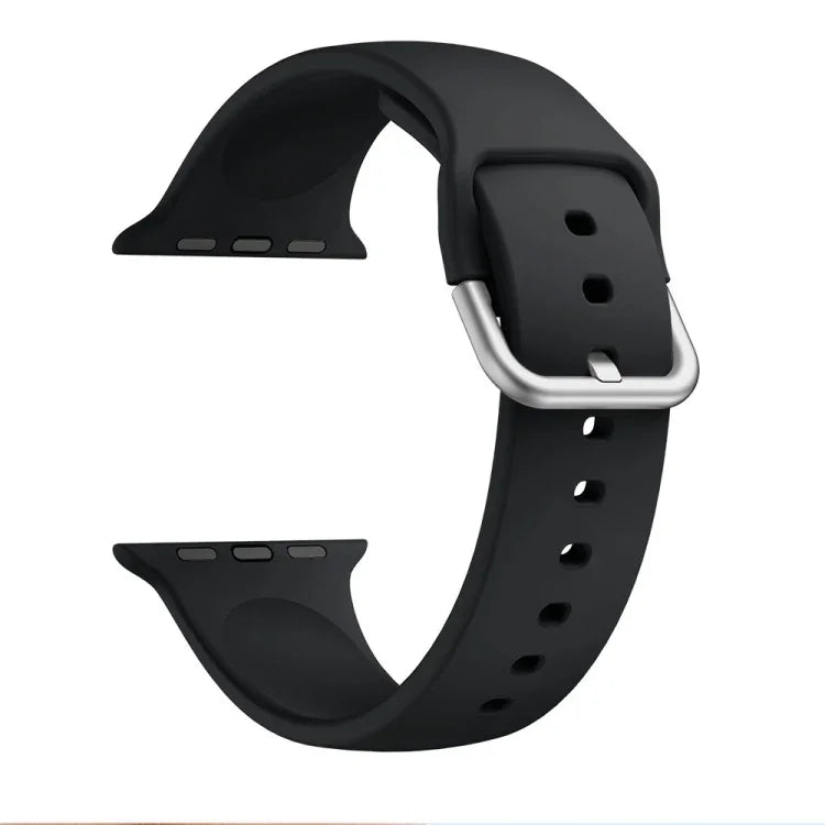 Dây đồng hồ thay thế khóa silicone một màu cho Apple Watch Series, 7 41mm / 6 & SE & 5 & 4 40mm / 3 & 2 & 1 38mm, 7 45mm / 6 & SE & 5 & 4 44mm / 3 & 2 & 1 42mm