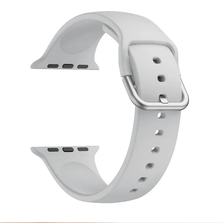 Dây đồng hồ thay thế khóa silicone một màu cho Apple Watch Series, 7 41mm / 6 & SE & 5 & 4 40mm / 3 & 2 & 1 38mm, 7 45mm / 6 & SE & 5 & 4 44mm / 3 & 2 & 1 42mm