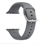 Dây đồng hồ thay thế khóa silicone một màu cho Apple Watch Series, 7 41mm / 6 & SE & 5 & 4 40mm / 3 & 2 & 1 38mm, 7 45mm / 6 & SE & 5 & 4 44mm / 3 & 2 & 1 42mm