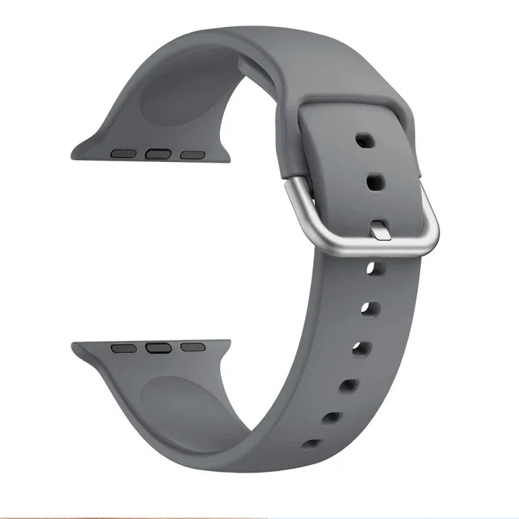 Dây đồng hồ thay thế khóa silicone một màu cho Apple Watch Series, 7 41mm / 6 & SE & 5 & 4 40mm / 3 & 2 & 1 38mm, 7 45mm / 6 & SE & 5 & 4 44mm / 3 & 2 & 1 42mm