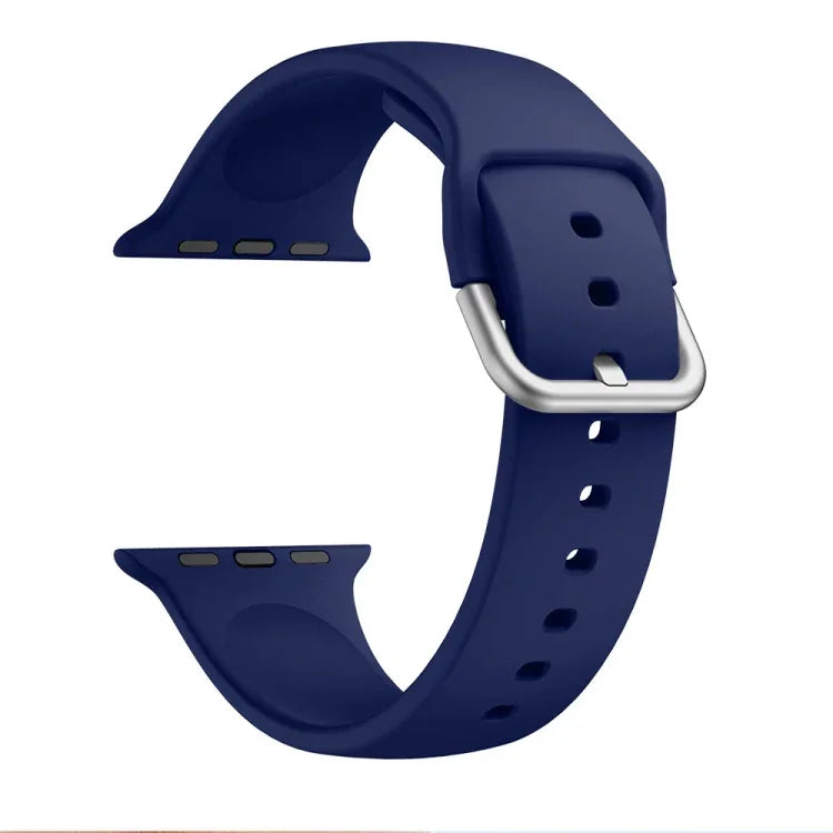 Dây đồng hồ thay thế khóa silicone một màu cho Apple Watch Series, 7 41mm / 6 & SE & 5 & 4 40mm / 3 & 2 & 1 38mm, 7 45mm / 6 & SE & 5 & 4 44mm / 3 & 2 & 1 42mm