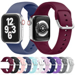 Dây đồng hồ thay thế khóa silicone một màu cho Apple Watch Series, 7 41mm / 6 & SE & 5 & 4 40mm / 3 & 2 & 1 38mm, 7 45mm / 6 & SE & 5 & 4 44mm / 3 & 2 & 1 42mm
