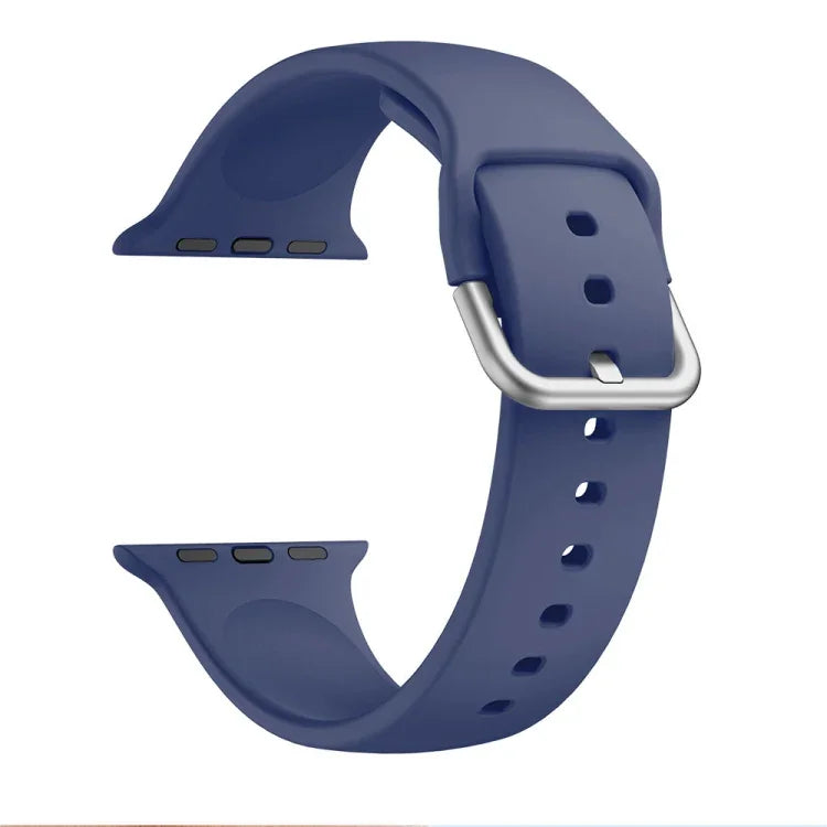 Dây đồng hồ thay thế khóa silicone một màu cho Apple Watch Series, 7 41mm / 6 & SE & 5 & 4 40mm / 3 & 2 & 1 38mm, 7 45mm / 6 & SE & 5 & 4 44mm / 3 & 2 & 1 42mm