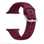 Dây đồng hồ thay thế khóa silicone một màu cho Apple Watch Series, 7 41mm / 6 & SE & 5 & 4 40mm / 3 & 2 & 1 38mm, 7 45mm / 6 & SE & 5 & 4 44mm / 3 & 2 & 1 42mm