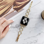Dây đồng hồ thay thế kim loại mắt xích hình chữ O cho Apple Watch Series, 7 41mm/6&SE&5&4 40mm/3&2&1 38mm, 7 45mm/6&SE&5&4 44mm/3&2&1 42mm