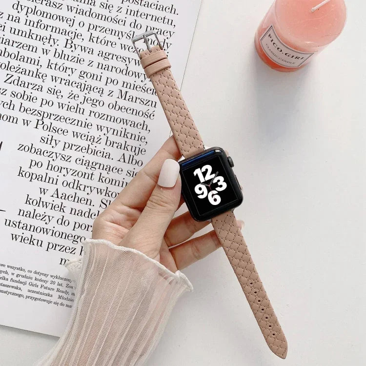 Dây đồng hồ thay thế da caro cho Apple Watch Series, 7 41mm/6&SE&5&4 40mm/3&2&1 38mm, 7 45mm/6&SE&5&4 44mm/3&2&1 42mm
