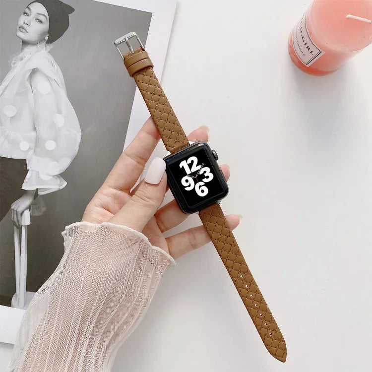 Dây đồng hồ thay thế da caro cho Apple Watch Series, 7 41mm/6&SE&5&4 40mm/3&2&1 38mm, 7 45mm/6&SE&5&4 44mm/3&2&1 42mm
