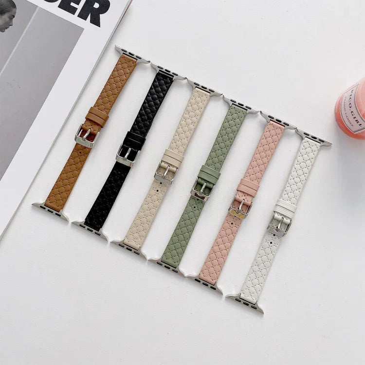 Dây đồng hồ thay thế da caro cho Apple Watch Series, 7 41mm/6&SE&5&4 40mm/3&2&1 38mm, 7 45mm/6&SE&5&4 44mm/3&2&1 42mm