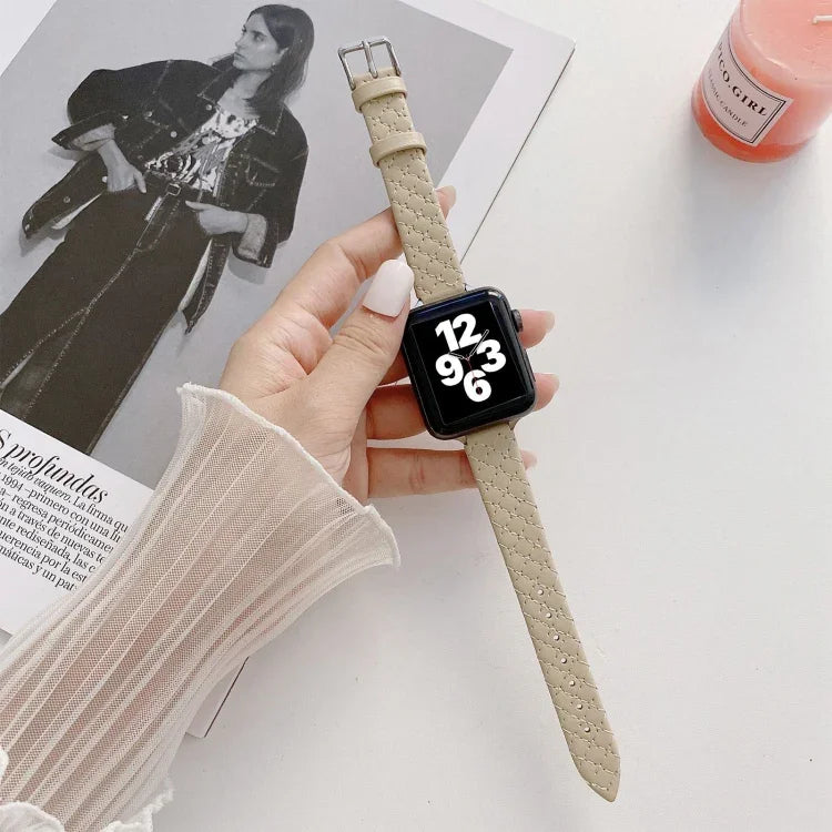 Dây đồng hồ thay thế da caro cho Apple Watch Series, 7 41mm/6&SE&5&4 40mm/3&2&1 38mm, 7 45mm/6&SE&5&4 44mm/3&2&1 42mm