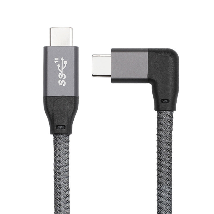 Cáp dữ liệu USB-C / Type-C chữ L 100W sang USB-C / Type-C đực đầy đủ chức năng có E-mark, dài 0,5m, 1m, 1,5m