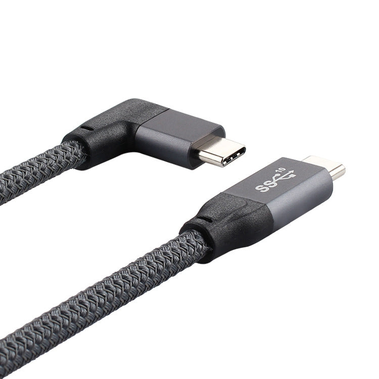 Cáp dữ liệu USB-C / Type-C chữ L 100W sang USB-C / Type-C đực đầy đủ chức năng có E-mark, dài 0,5m, 1m, 1,5m