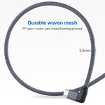 Cáp dữ liệu USB-C / Type-C chữ L 100W sang USB-C / Type-C đực đầy đủ chức năng có E-mark, dài 0,5m, 1m, 1,5m