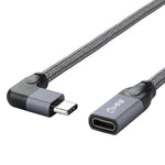 Cáp nối dài dữ liệu USB-C / Type-C chữ L đực sang USB-C / Type-C cái 100W đầy đủ chức năng, dài 0,2m, 0,5m, 1m, 1,5m
