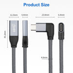 Cáp nối dài dữ liệu USB-C / Type-C chữ L đực sang USB-C / Type-C cái 100W đầy đủ chức năng, dài 0,2m, 0,5m, 1m, 1,5m