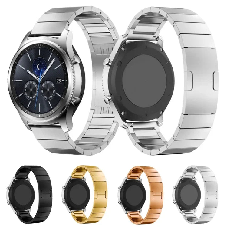 Dây đeo thay thế thép một hạt với khóa nguyên bản cho đồng hồ thông minh Samsung, 18mm, 20mm, 22mm