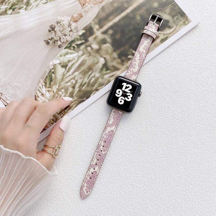 Dây đồng hồ thay thế da nhỏ gọn kiểu dân tộc cho Apple Watch Series, 7 41mm / 6&SE&5&4 40mm / 3&2&1 38mm, 7 45mm / 6&SE&5&4 44mm / 3&2&1 42mm