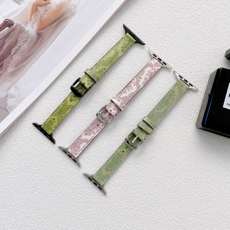 Dây đồng hồ thay thế da nhỏ gọn kiểu dân tộc cho Apple Watch Series, 7 41mm / 6&SE&5&4 40mm / 3&2&1 38mm, 7 45mm / 6&SE&5&4 44mm / 3&2&1 42mm