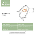 Nhẫn nữ bạc S925 Sterling hình hoa hồng, Hoa hồng