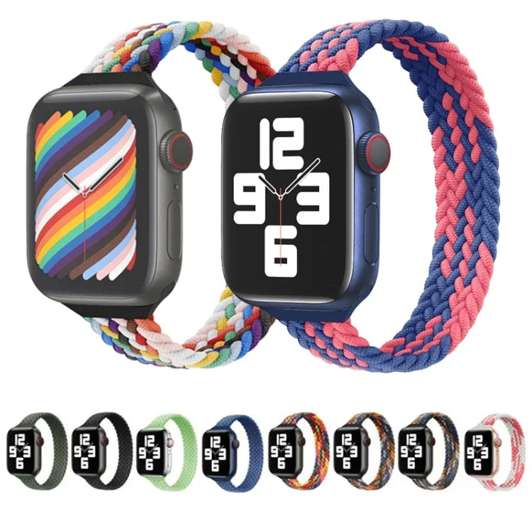 Dây đồng hồ thay thế bện nylon vòng eo nhỏ đơn cho Apple Watch Series, XS 130mm, XS 135mm, 7 41mm / 6&SE&5&4 40mm / 3&2&1 38mm