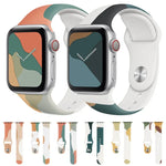 Dây đồng hồ thay thế silicone màu tương phản dòng Morandi cho Apple Watch Series, 7 41mm / 6&SE&5&4 40mm / 3&2&1 38mm, 7 45mm / 6&SE&5&4 44mm / 3&2&1 42mm