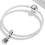 Mặt dây chuyền bạc S925 Sterling hình đầu lâu cướp biển và tàu phụ kiện vòng tay vòng cổ tự làm, Đầu lâu cướp biển và tàu