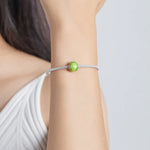 Hạt bạc S925 Sterling hình quả bóng tennis xanh phụ kiện vòng tay vòng cổ tự làm, Quả bóng tennis xanh