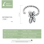 Bông tai nữ chuồn chuồn tinh xảo bạc Sterling S925, Chuồn chuồn