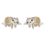 Bông tai nữ bạc S925 Sterling hình con lười dễ thương, Con lười dễ thương