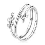 Nhẫn nữ bạc S925 Sterling nhiều vòng hình mây tre đan, Mây tre đan