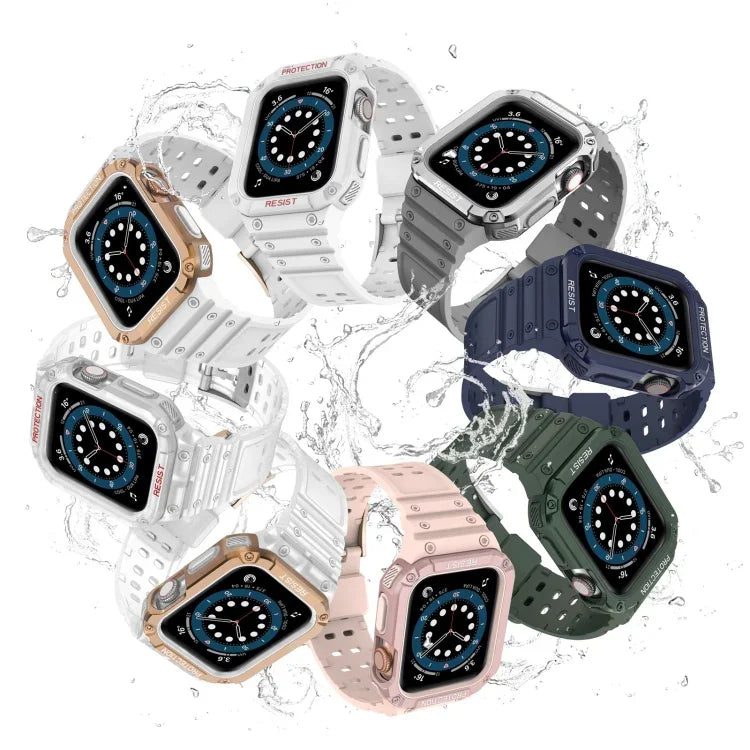 Dây đồng hồ thay thế tích hợp silicone cho Apple Watch Series, cho Apple Watch Series 9&8&7 45mm / SE&6&5&4 44mm / 3&2&1 42mm