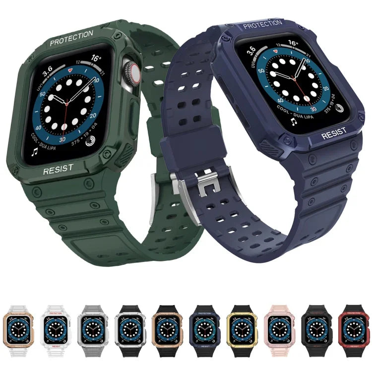 Dây đồng hồ thay thế tích hợp silicone cho Apple Watch Series, cho Apple Watch Series 9&8&7 45mm / SE&6&5&4 44mm / 3&2&1 42mm