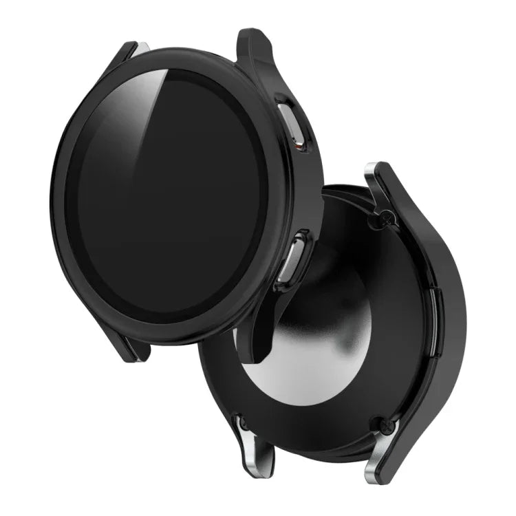 Ốp bảo vệ tích hợp PC mạ điện + kính cường lực, dành cho Samsung Galaxy Watch4 40mm, dành cho Samsung Galaxy Watch4 44mm