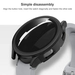 Ốp bảo vệ tích hợp PC mạ điện + kính cường lực, dành cho Samsung Galaxy Watch4 40mm, dành cho Samsung Galaxy Watch4 44mm