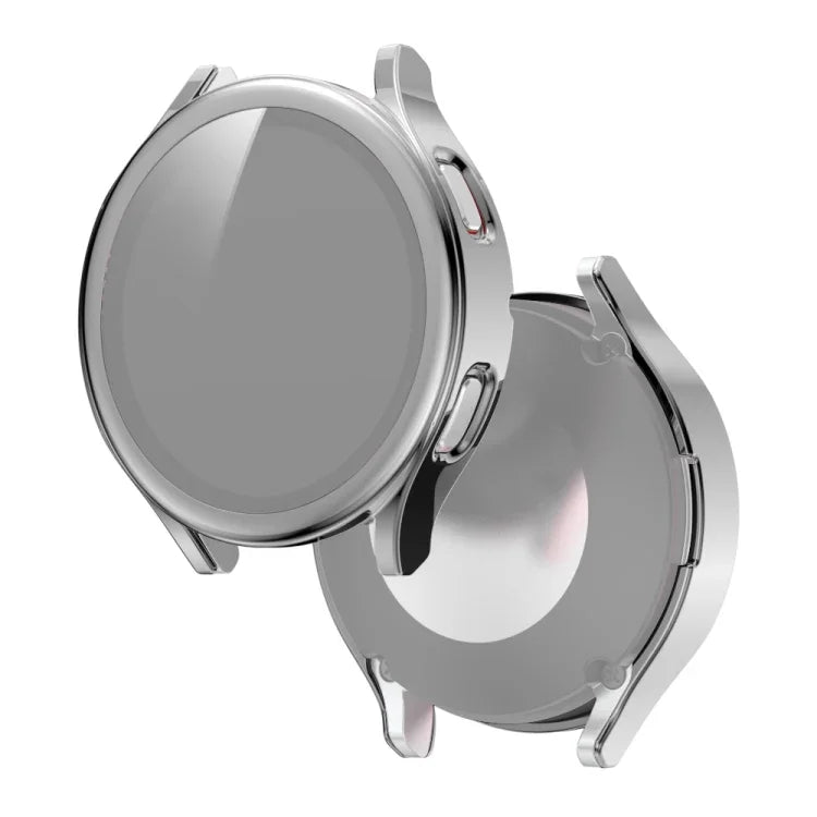 Ốp bảo vệ tích hợp PC mạ điện + kính cường lực, dành cho Samsung Galaxy Watch4 40mm, dành cho Samsung Galaxy Watch4 44mm