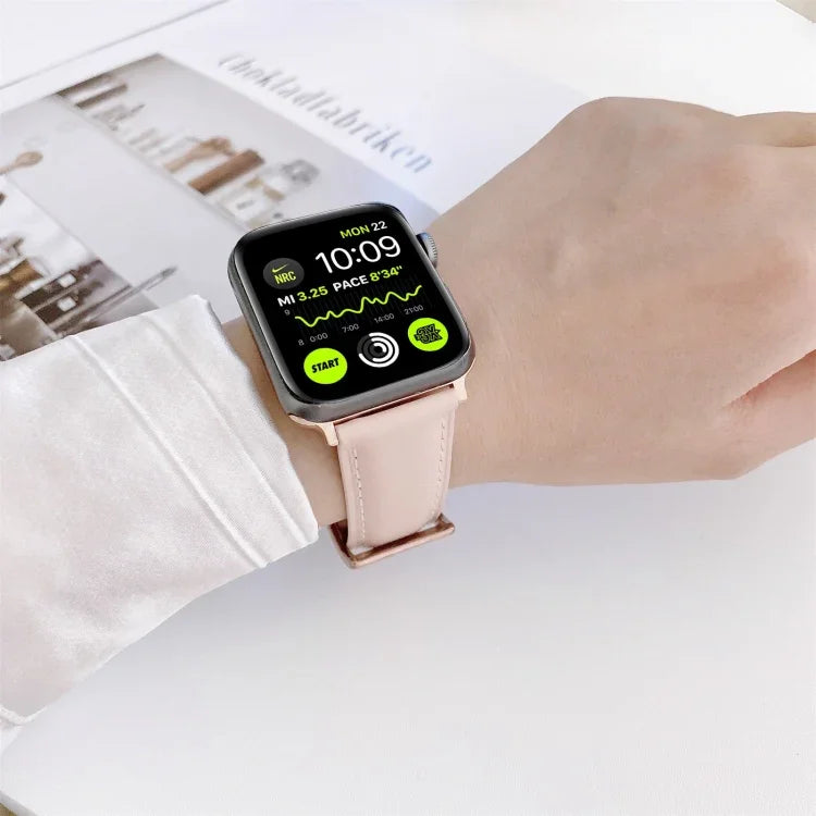 Dây đồng hồ thay thế da may cho Apple Watch Series, 7 41mm / 6&SE&5&4 40mm / 3&2&1 38mm, 7 45mm / 6&SE&5&4 44mm / 3&2&1 42mm