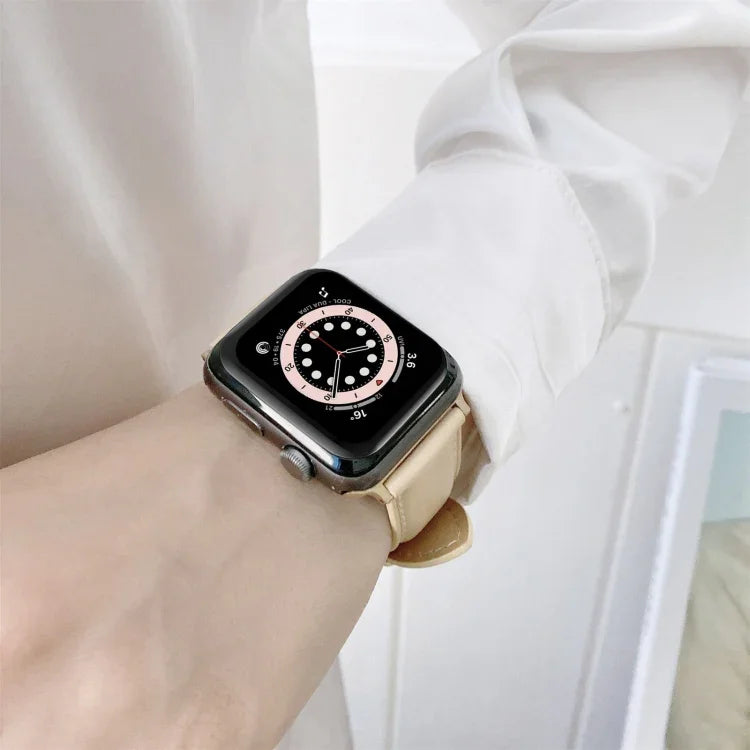 Dây đồng hồ thay thế da may cho Apple Watch Series, 7 41mm / 6&SE&5&4 40mm / 3&2&1 38mm, 7 45mm / 6&SE&5&4 44mm / 3&2&1 42mm