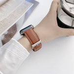 Dây đồng hồ thay thế da may cho Apple Watch Series, 7 41mm / 6&SE&5&4 40mm / 3&2&1 38mm, 7 45mm / 6&SE&5&4 44mm / 3&2&1 42mm