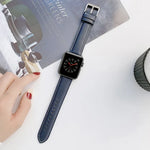 Dây đồng hồ thay thế da may cho Apple Watch Series, 7 41mm / 6&SE&5&4 40mm / 3&2&1 38mm, 7 45mm / 6&SE&5&4 44mm / 3&2&1 42mm