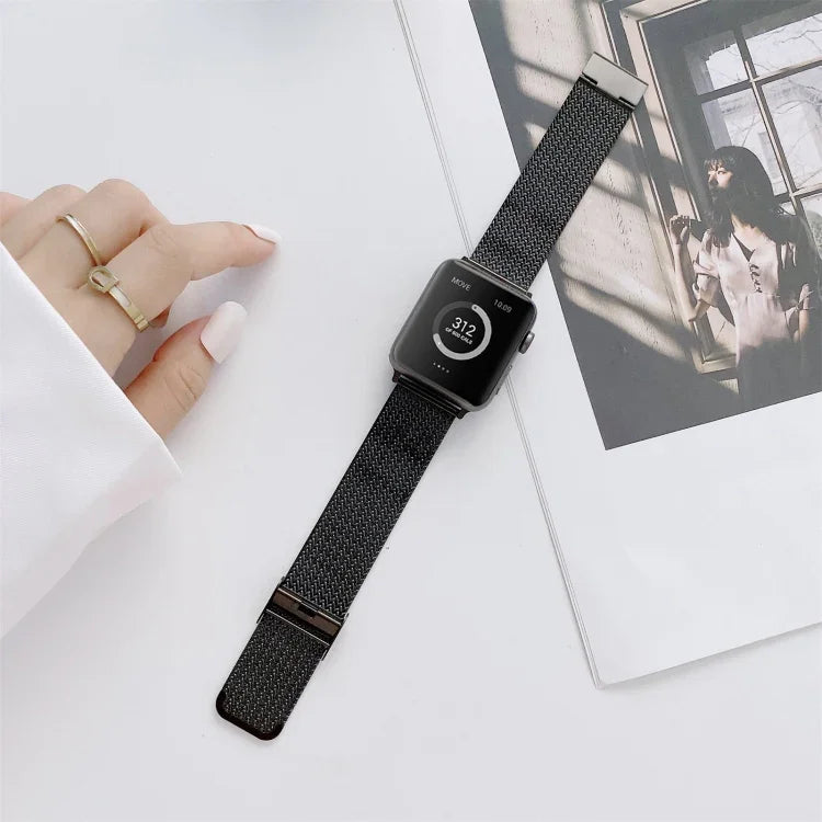 Dây đồng hồ thay thế thép thẳng khóa hình chữ V cho Apple Watch Series, 7 41mm / 6&SE&5&4 40mm / 3&2&1 38mm, 7 45mm / 6&SE&5&4 44mm / 3&2&1 42mm