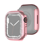 Ốp bảo vệ PC mạ điện một hàng kim cương cho Apple Watch Series, cho Apple Watch Series 9 / 8 / 7 41mm, cho Apple Watch Series 9 / 8 / 7 45mm